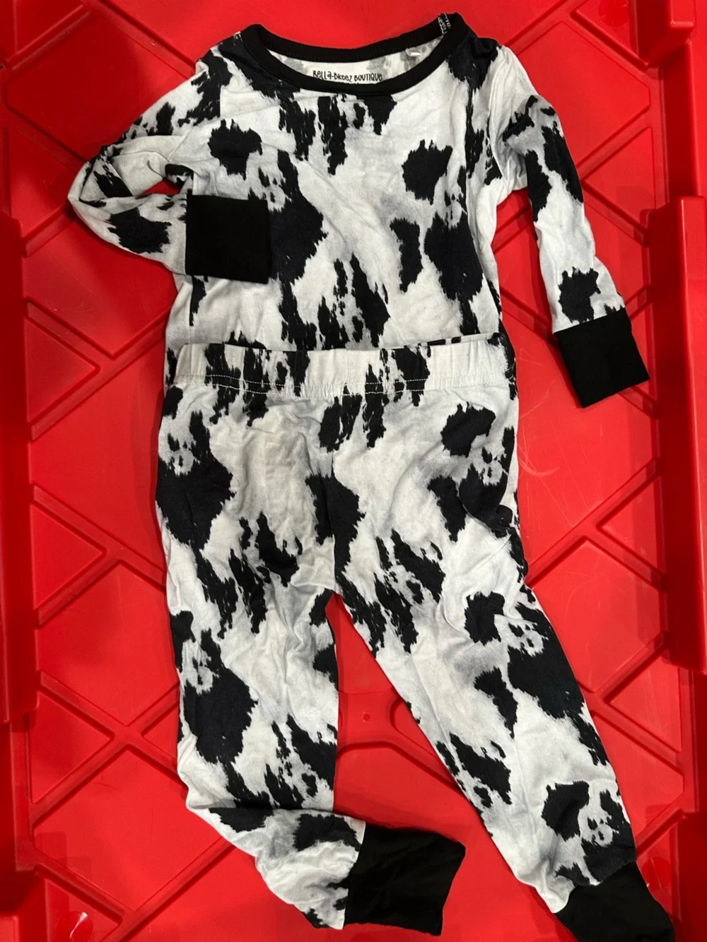 Kids Cow-Spot Black & White Pajama Set - Soft Long Sleeve Sleepwear